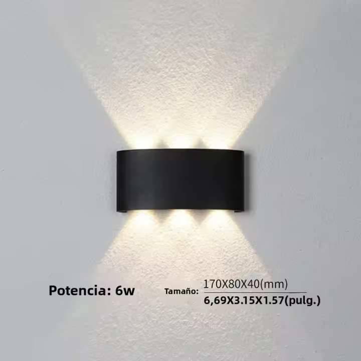 Lámpara De Pared LED 6W Impermeable Para Exterior Y Interior Iluminación Moderna Para Jardín Valla Dormitorio Sala De Estar Escaleras - 1