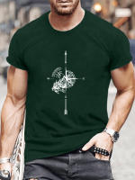 Camiseta De Verano Para Hombre Con Estampado Cuello Redondo Manga Corta Te De Estilo Casual Y Comodidad - details 2