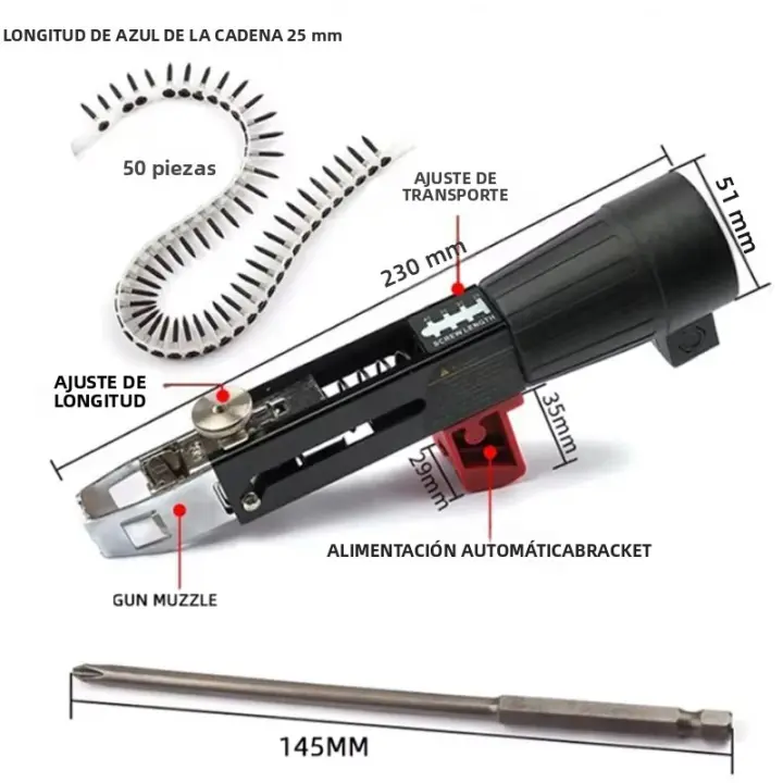 Set Automático De Tornillo Y Pistoleta De Clavos Eléctrica Recargable Para Carpintería Y Decoración Herramienta De Tornillo Self-Tapping - 1
