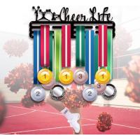 Porta-Medallas De Cheerleading Soporte De Pared Con Marco Metálico Para 3 Líneas Expositor De Premios Deportivos Montaje En La Pared - details 4