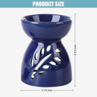 Quemador de vela de Cerámica, Proceso de callado a mano fabricantes de aceite esencial, lámpara de aroma de Cerámica con Cuchara de Vela, lámpara de Aromatherapy dibusor de Aceite de aroma, Azul Real - details 0