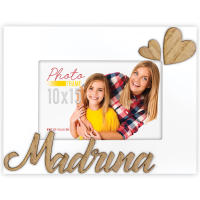 Marco de Sobremesa Zep en Madera Blanca con Escritura y Decoración en Relieve en Forma de Corazón para Fotografías 10x15 - details 9