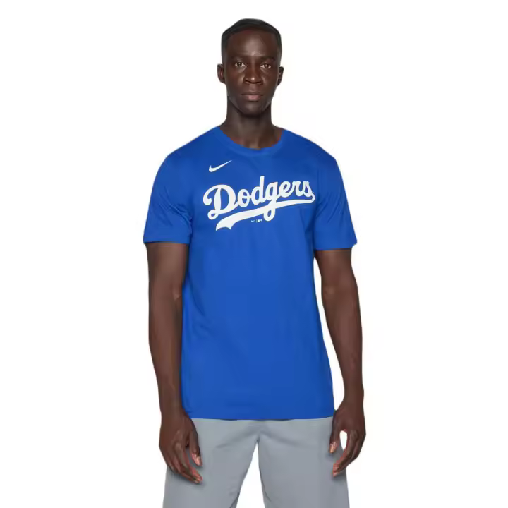 Camiseta Nike Los Angeles Dodgers Fuse Wordmark Cotton Azul T Shirt N199-4Ew-Ld-0U5 - 1