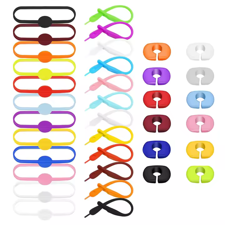 36Pcs Marcadores De Vino De Silicona Reutilizable Para Barra Fiesta Cóctel Champán Etiquetas De Botella Identificadores De Vidrio - 1