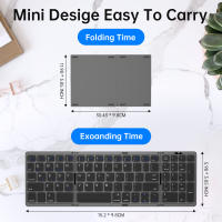 Mini Teclado Portátil Plegable Inalámbrico Bluetooth Para Mac Windows Laptop Tablet Teclado Numérico Delgado Y Ligero - details 8