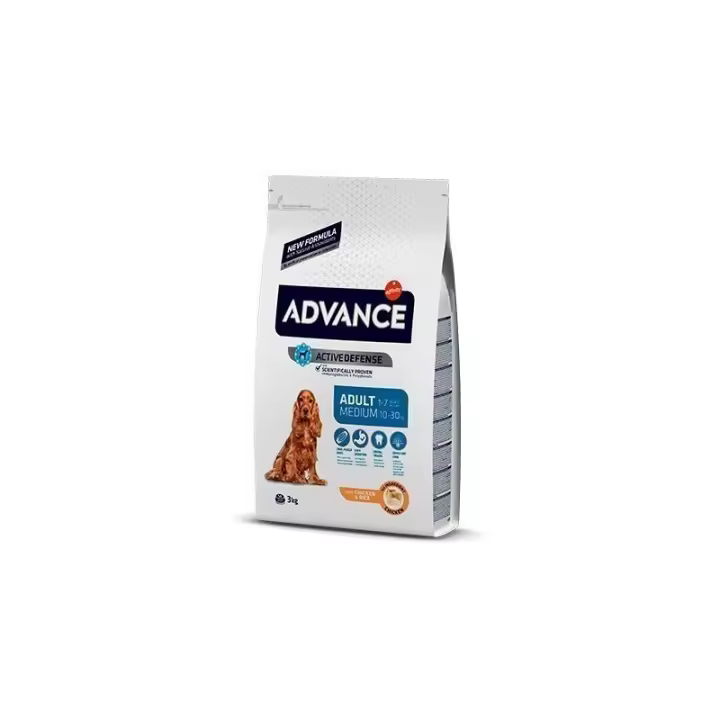 ADVANCE ACTIVE DEFENSE MEDIUM ADULT POLLO Y ARROZ PIENSO PARA PERROS 3Kg - 1