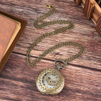 Reloj De Bolsillo Cuarzo Bronce Retro Para Hombres Y Mujeres Con Patrón Hueco De Compas Zodiac Collar Pendiente Antiguo Regalos - details 3