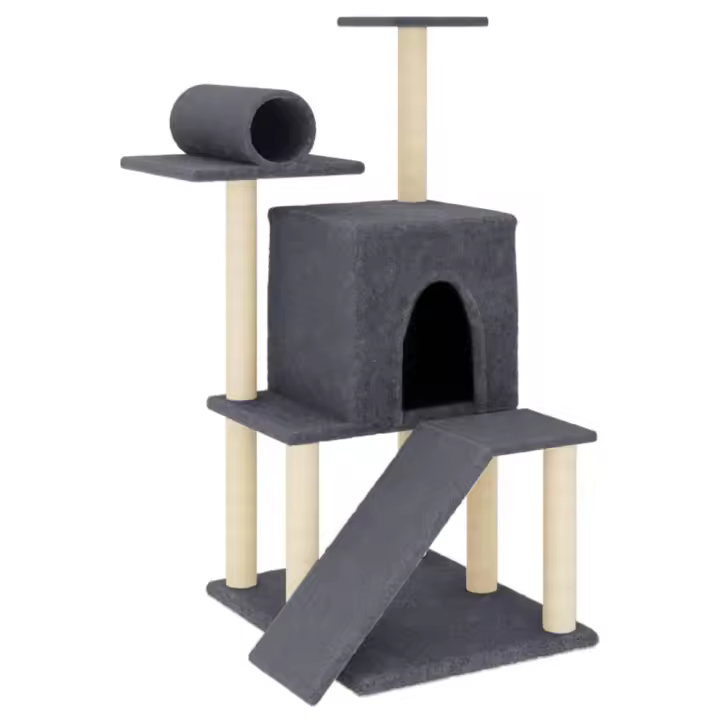 Rascador para Gatos con postes de ISAL gris Obscura 110,5 cm - 1