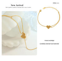 Encanto Pulsera de cristal para mujer, pulsera de acero inoxidable chapada en oro de moda, hermoso regalo de joyería para bodas y fiestas. - details 8