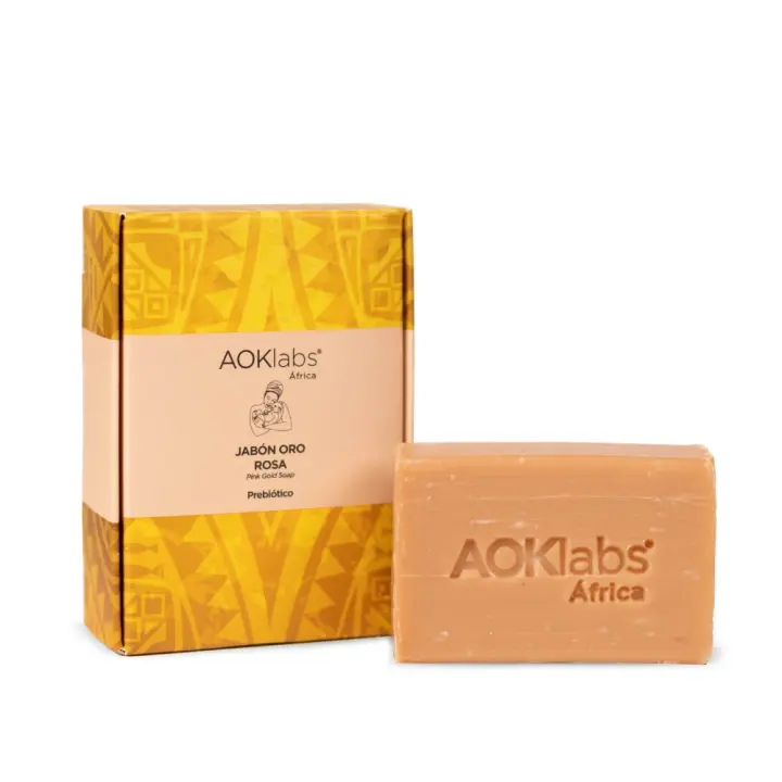 Aoklabs - Jabón Oro Rosa prebiótico que protege de infecciones, pérdida de humedad, irritaciones e inflamaciones gracias a la combinación de ingredientes con propiedades antisépticas 100g. - 1