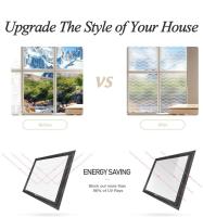 KingnetStore - Vinilo Película Lámina Cristal para Ventanas Privacidad y Protección de Rayo UV Vinilos para Cristales Vidrio Opaco, Estático Anti UV, Vinilo Autoadhesivo Decorativo para Puertas Cristal Baño Cocina Oficina, Electrostático Reutilizable Onda - details 1