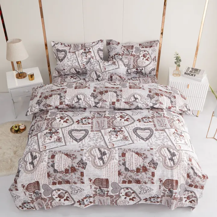VOLARY - Juego de Sábanas de Alta Calidad para Cama 90/135/150 - FUNDA NORDICA 5 PCS. Súper Suave, Cálido y Ligero. Ropa de Cama, Incluye 3 Funda de Almohada + Encimera + Bajera Ajustable - 1