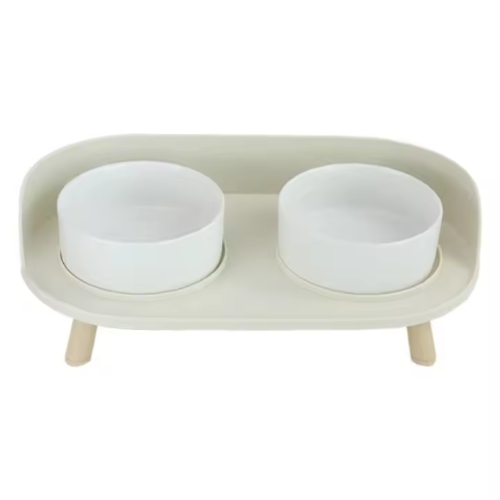 Juego de comederos y bebederos para gatos - Cuencos elevados con base antideslizante y protector contra salpicaduras - Platos altos para gatos - 2 x 480 ml - 16.2 oz - 1