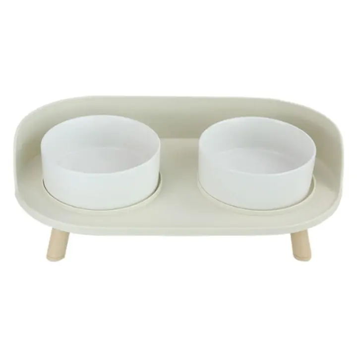 Juego de comederos y bebederos para gatos - Cuencos elevados con base antideslizante y protector contra salpicaduras - Platos altos para gatos - 2 x 480 ml - 16.2 oz - 1
