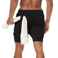 Shorts De Fitness Para Hombre Doble Capa 2 En 1 Deporte Entrenamiento En El Gimnasio Quick Dry Running Verano Shorts Casual - details 3