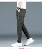 Pantalones Casuales Para Hombre Verano 2024 Estilo Coreano Elásticos Rectos Ajustados Cómodos Trajes Negocios Verde Militar - details 16