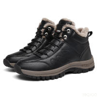 Botas De Velvet Terciopelo Impermeable Para Hombre Invierno Calor Algodón Masculino Antideslizante Senderismo Casual Zapatos Comodidad Botas De Nieve - details 1