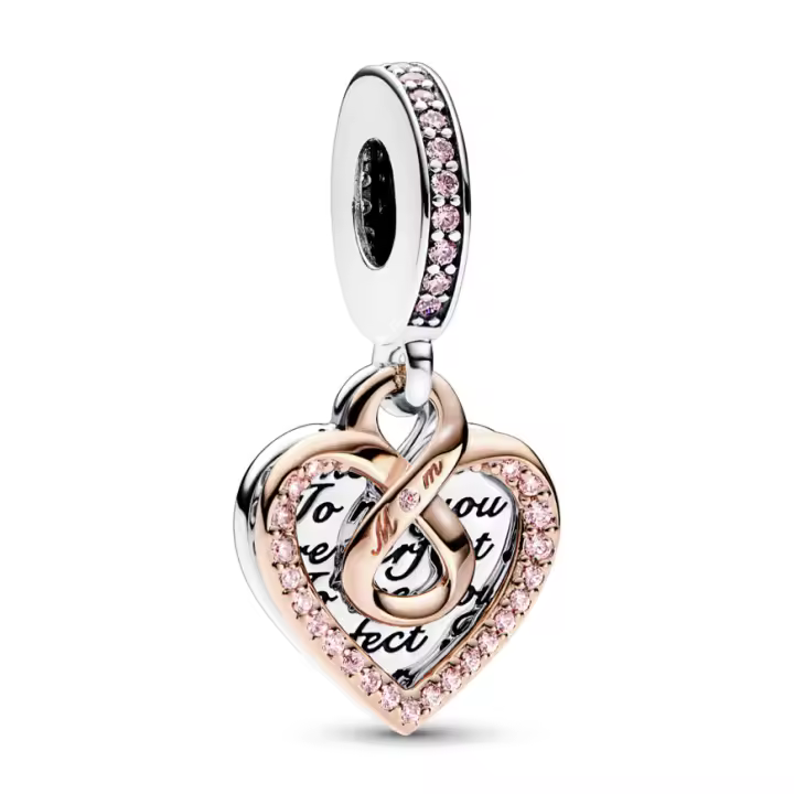 Pandora Charm Colgante Doble Corazón Infinito en Dos Tonos 782641C01 , para Mujer - 1
