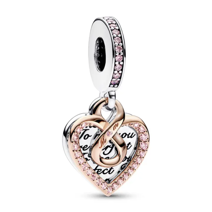 Pandora Charm Colgante Doble Corazón Infinito en Dos Tonos 782641C01 , para Mujer - 1