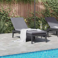 vidaXL Tumbona con cojín PP 186x60x29 cm Sillas de Exterior Ideal para jardín, playa, piscina, terraza Tumbona Piscina Tumbonas Playa Tumbonas Jardín Exterior - details 2