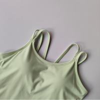 Top De Yoga Para Mujer Camisola Fitness Bra Tights Vest De Belleza Alta Resistencia Gimnasio Pilates Deportivo Push up Padded Tank Top - details 9