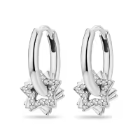 Pendientes De Aro De Plata 925 Para Mujer Con Zirconia Joyería De Moda Regalo Original Eardrop Pendientes Metálicos Tipo Aro - details 65