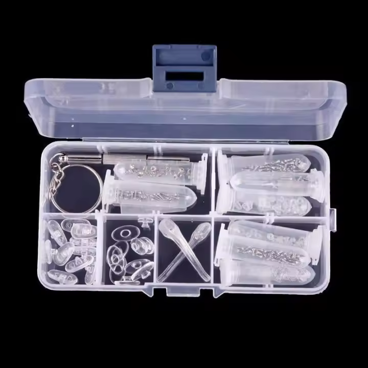 Kit De Reparación De Gafas Con Herramientas Y Tornillos Para Lentes De Sol Kit De Reparación De Nariz Y Palancas De Ajuste - 1