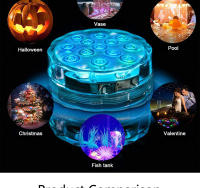 Luz Submarina LED RGB Para Piscina Con Control Remoto Y Batería Operada Portátil Para Acuario Y Vaso Iluminación Submarina Multicolor Impermeable - details 8
