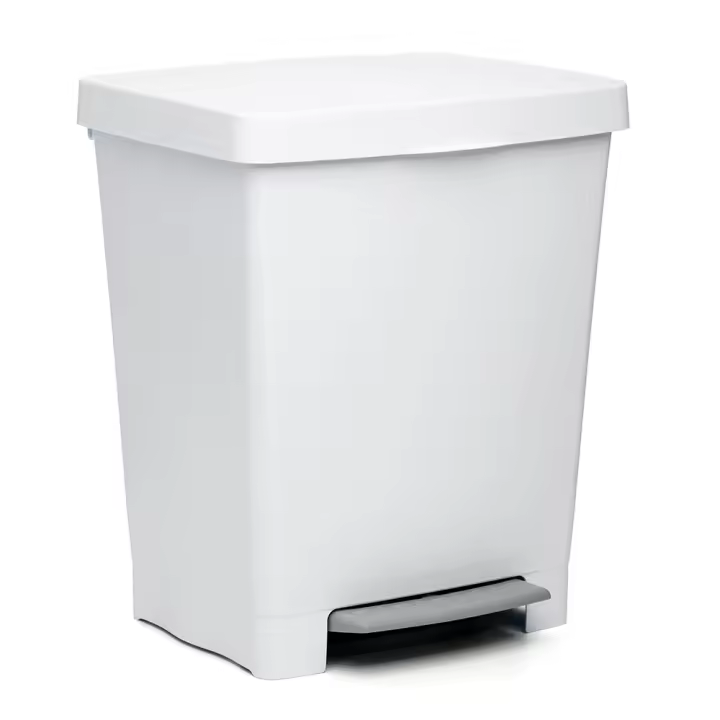Tatay Cubo de Basura Cubik 23L Blanco con Pedal y Sujeta-Bolsa - 1
