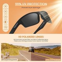 Gafas de sol polarizadas para hombre mujer 2 Pares Gafas Deportivas para Golf Ciclismo Pesca Running Deporte Protección UV400 (Negra&azul) - details 3