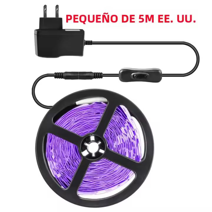 Tira De Luz LED UV DC 12V Flexible 385-400nm Negra 2835 SMD 5M 10M 15M Diode Para Armario DJ Fiesta De Fluorescencia - 1