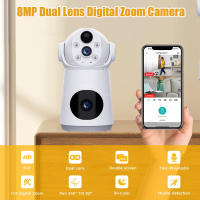Cámara De Seguridad V380 4K 8MP Con Batería Integrada Y Dos Lentes Monitor De Bebé Indoor Con Audio Bidireccional Vigilancia Y Protección Doméstica - details 0