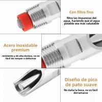 Sistema De Bebida Automática Para Cerditos Y Ganado 10pcs Bebedero De Acero Inoxidable Con Boquilla De Pato Rojo Para Crías De Cerdo Y Ganado - details 2
