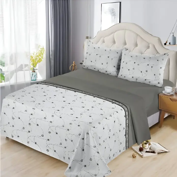 PlusHome Juego de Sábanas de Microfibra de Poliéster Suave Hasta 5 Piezas Tapa, Sábana Bajera y  Fundas de Almohada Cama 90 160x260, 135 210x260, 150 230x260 cm 180 250x270 cm - 1