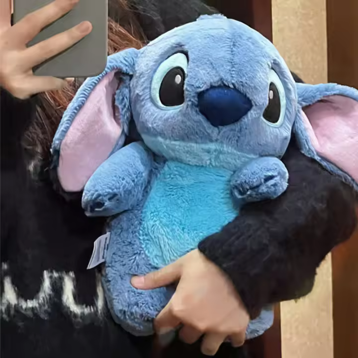 Botella De Agua Caliente De Peluche Extra Grande Disney Stitch Para Mujeres Cálido Mano Regalo Para Novia Invierno - 1