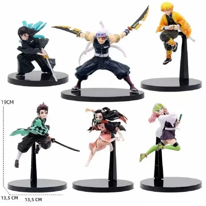 Figura De Anime Demon Slayer 19cm Nezuko Tanjirou Zenitsu Inosuke Kyoujurou Giyuu Qposket Combat PVC Juguete Para Niños Regalo - 1