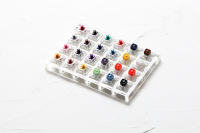 Prueba De Teclado Mecánico Con Base De Acrílico Y Teclas En Blanco Kailh Box Heavy pro En Colores Morado Naranja Amarillo Y Oro 24 Switches - details 2