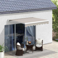 Outsunny Toldo Retráctil Eléctrico o Manual 250x200 cm Toldo Portátil Toldo para Balcón con Mando a Distancia Manivela Manual y Marco de Aluminio para Ventana Puerta Terraza Patio Crema - details 1