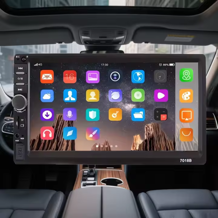 Reproductor Estéreo para Coche de 7 " - CarPlay 7018, Sonido Estéreo de 90 dB, reproducción multimedia MP5 with Mando a Distancia por infrarrojos, adoptado para varios vehículos. - 1