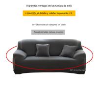 Fundas de sofá Jacquard impermeables，Fundas de sofá elástica ajustable, Protector de muebles de alta elasticidad para sala de estar, dormitorio, decoración del hogar, Color sólido，Funda de sofá - details 3