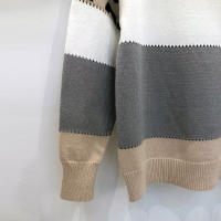 Suéter casual with Cuello Redondo y estampado de Leopardo en bloques de Colores, suéter de DOT Nuevo para mujer de otoño E Invierno, Jersey de Mujer, Camisa with part inferior de manga Largo (GRIs) - details 3