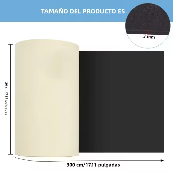 Roll De Espuma EVA Autoadhesiva Negra 70x11.8 Pulgadas 6mm Grueso Esponja De Goma Impermeable Para Protección De Muebles Y Rellenado De Huecos - 1