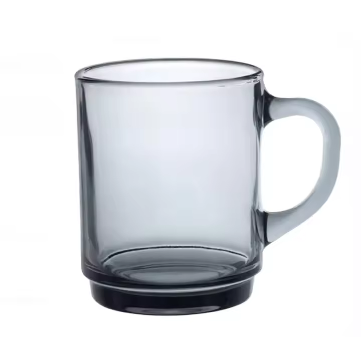 Duralex - Set de 6 Tazas de Vidrio Transparente con Asa, 26CL - Juego de Tazas de Cristal Reforzado en Color GRIS Resistente y Duradero para Café, Té y Duralex - Bebidas Calientes CALIDAD DE CONFIANZA DURALEX | Amystyle - 1