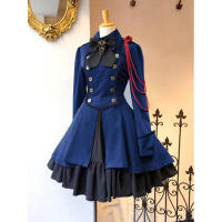 Vestido Lolita Vintage Medieval Negro Para Mujer Estilo Gótico Renacentista Con Volante Clásico Halloween Dulce Kawaii A-Line Talla Natural Vestidos De Poliéster Talla Regular Cuello Con Borla - details 9