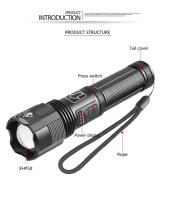 Linterna Recargable USB De Aluminio Portátil Con 4 Núcleos LED XHP70.2 XHP50.2 Lámpara Zoomable Para Caza Y Camping 18650 AAA - details 9