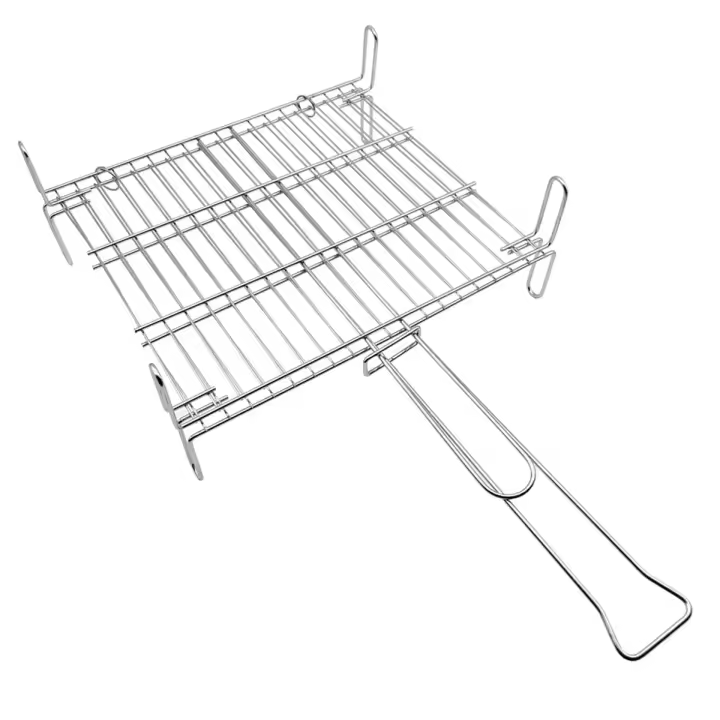 Parrilla doble cara de acero al carbono zincado inox 30x35 cm - 1