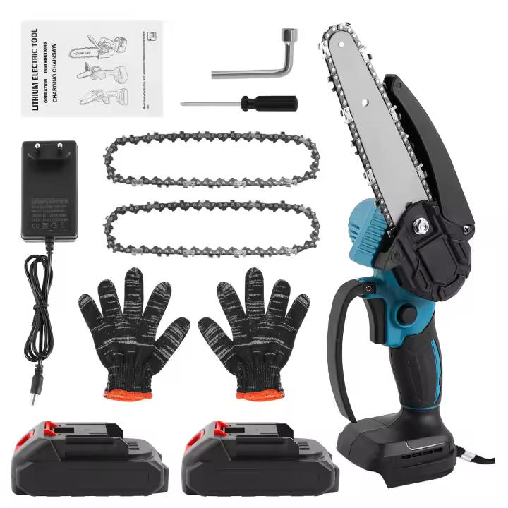 Mini Chainsaw 6-Inch Powerful Cordless Rechargeable Handheld Small Electric Saw Powered by 21V Batteries Suitable for Makita 18V - 1