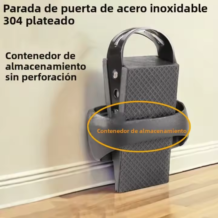 Parador De Puerta Móvil De Acero Inoxidable 304 Con Contenedor De Almacenamiento Seguridad Metal Grueso Antideslizante Para Puerta - 1