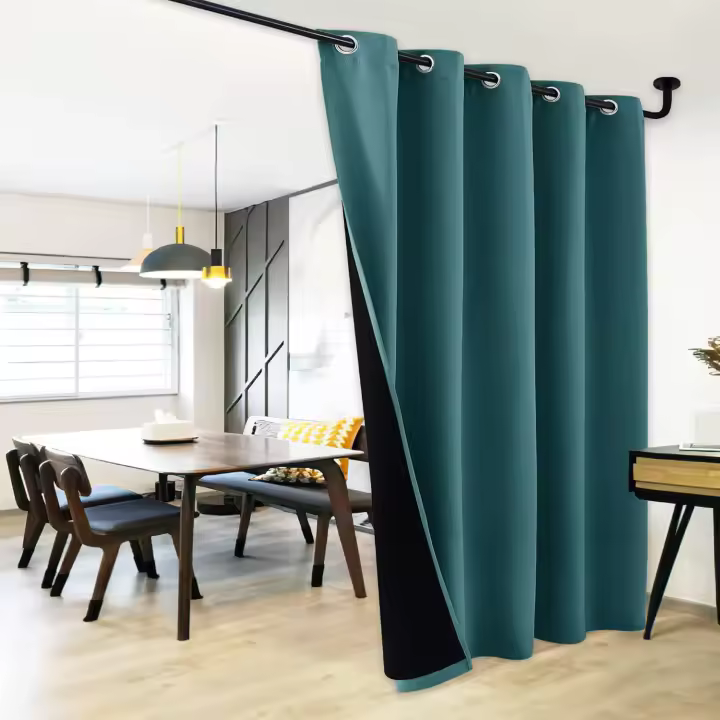 100% Blackout Patio Sliding Door Curtain, Wide Lined Drape, Keep Warm Drapery, Sliding Glass Door Panel for Night Shift（Sea Teal, 1 Panel, 52 inches Wide x 95 inches Long - 1