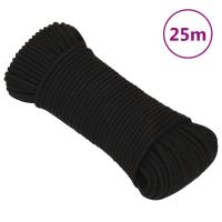 vidaXL Cuerda de trabajo poliéster 3 mm 25 m cuerda trenzada Color Negro,  Blanco, y mas - details 0